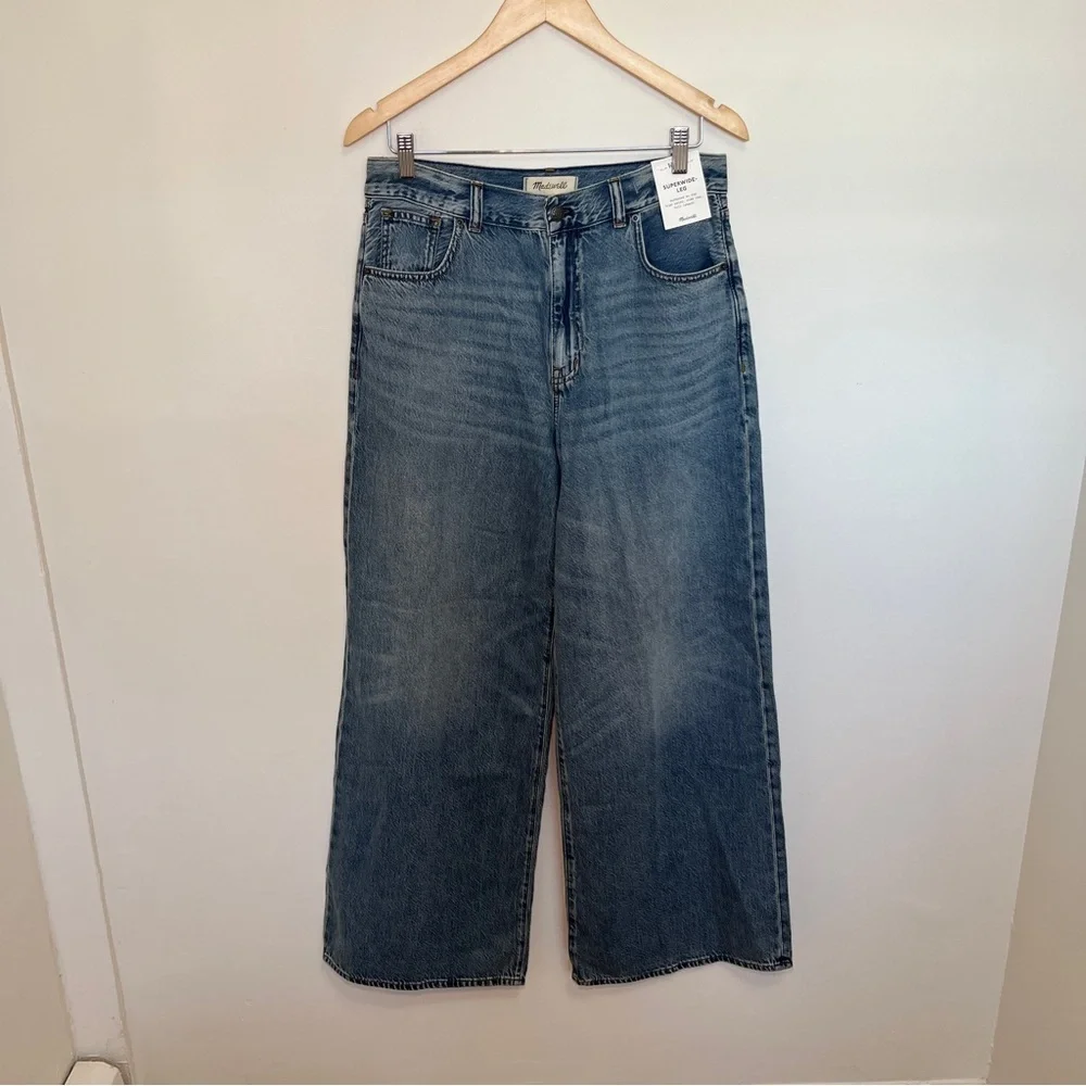 NWT Madewell Super Wide Leg Jeans 100% Cotton Size 29 - Picture 3 of 8